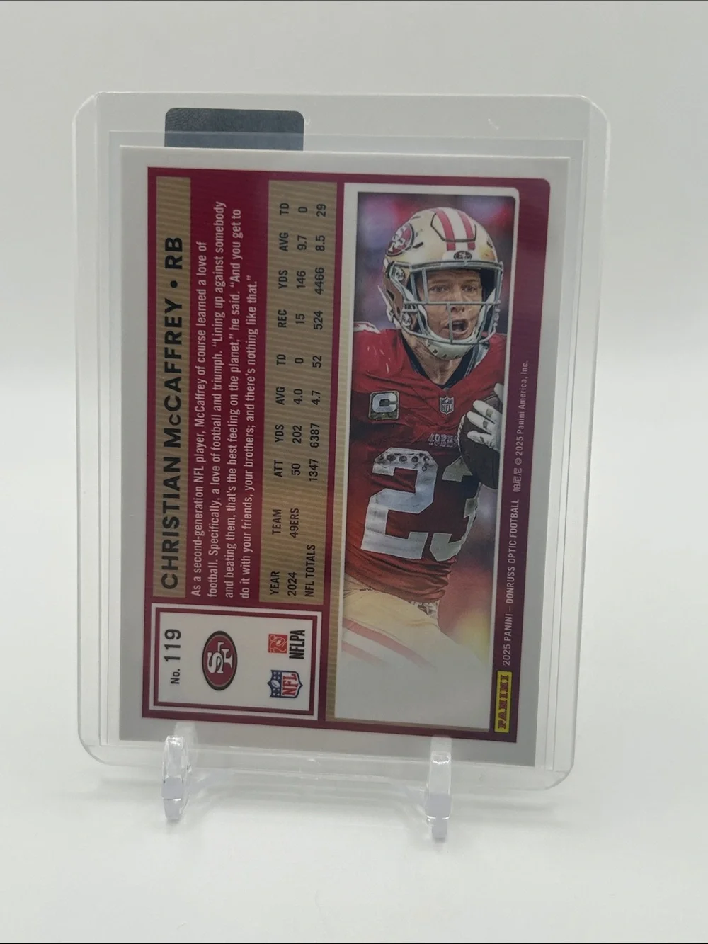 Christian McCaffrey San Francisco 49ers Football Trading Card 🏈